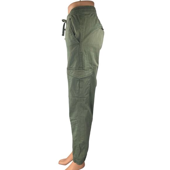 Cotton On Green Straight Leg Elastic Waist Drawstring Trousers Cargo Pants Sz 10 - Picture 2 of 5